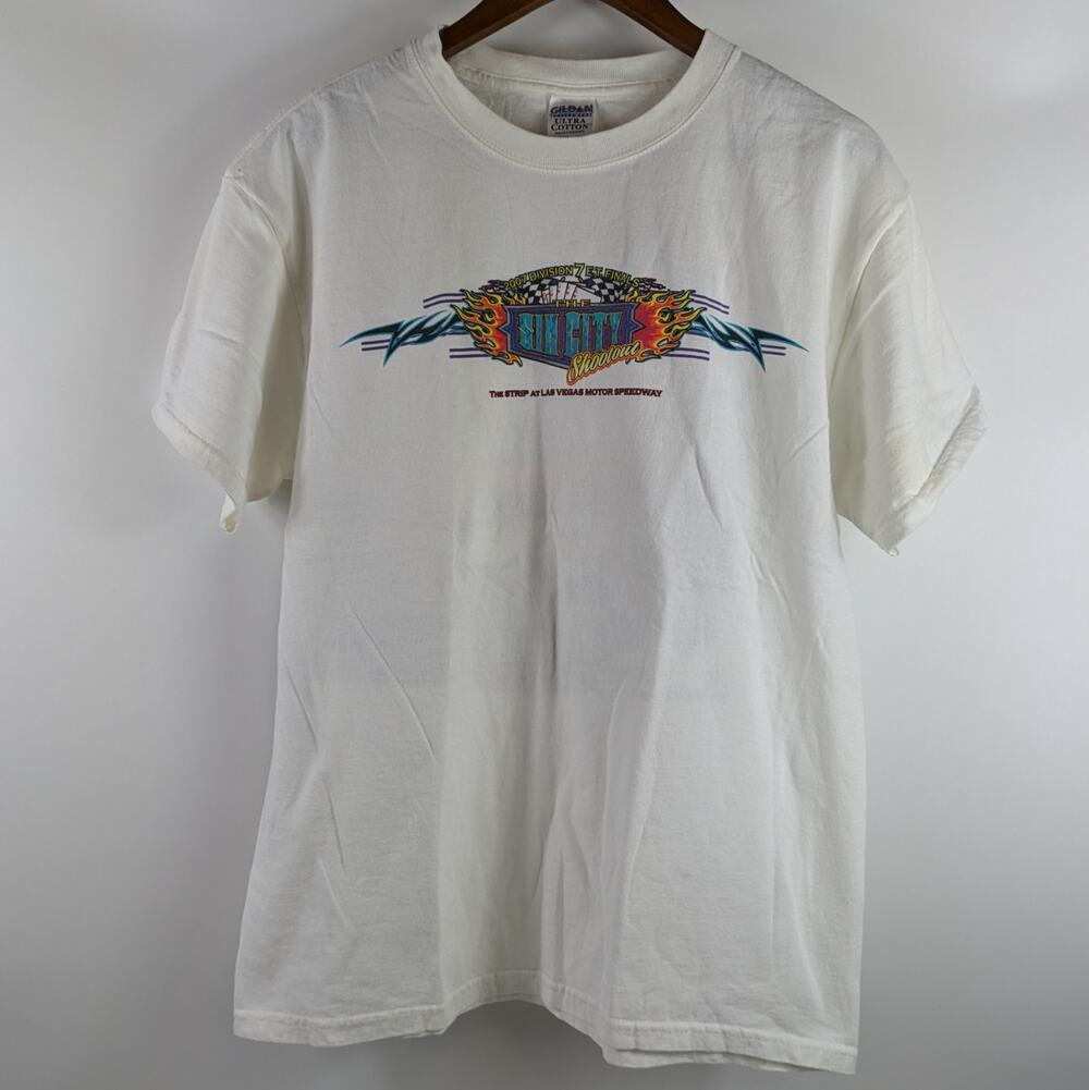 2007 Y2K Mens Drag Racing Large Shirt Las Vegas Strip Sin City Shootout NHRA